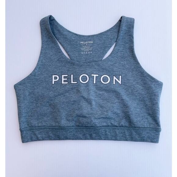 πͺ Peloton Strappy Sports Bra β Womenβs M β Heather Teal Blue β EUC (No Pads) - Picture 2 of 7